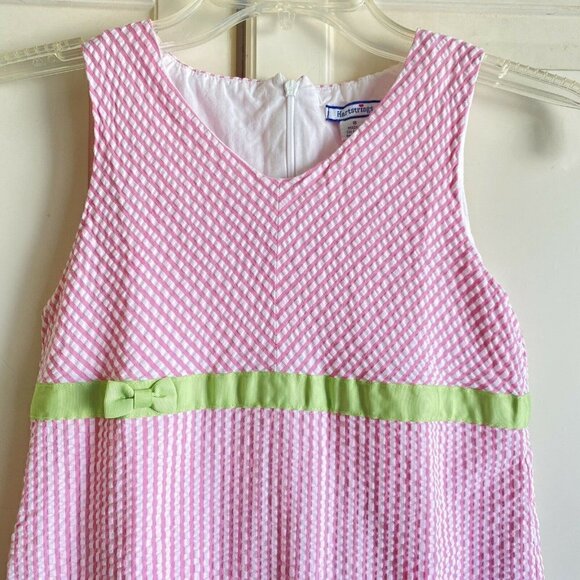 Hartstrings Girl’s Sleeveless Pink White Seersucker Cotton Easter Dress‎ Sz 8 - Picture 3 of 7